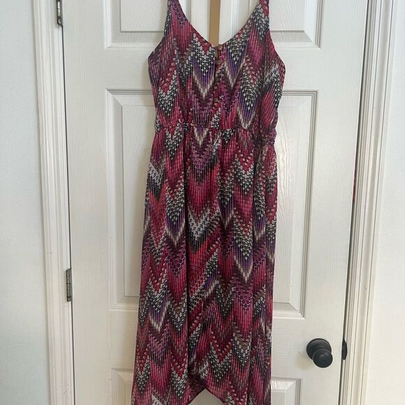 Bobeau Pink and Black Chevron Maxi Dress Made in USA - Picture 3 of 6